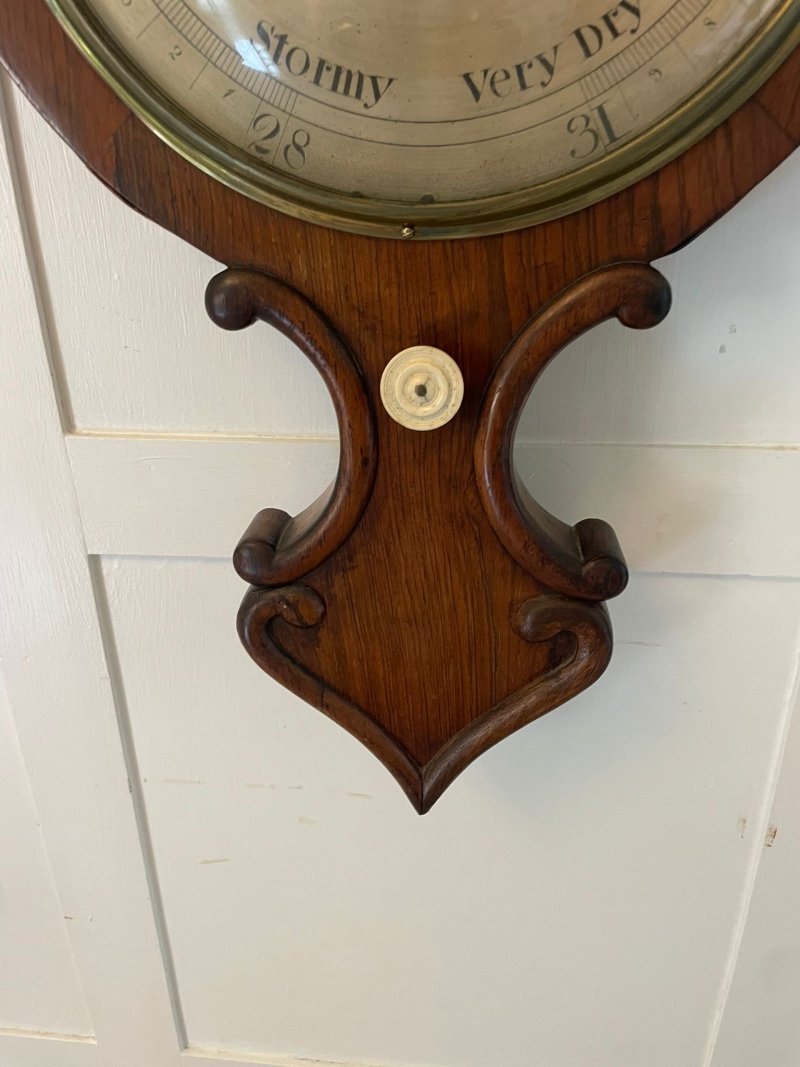Large Antique Victorian Quality Rosewood Banjo Barometer - Image 3